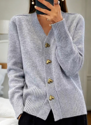Heart Button Knit Cardigan