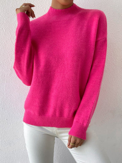 Cozy Half-High Neck Knit Sweater