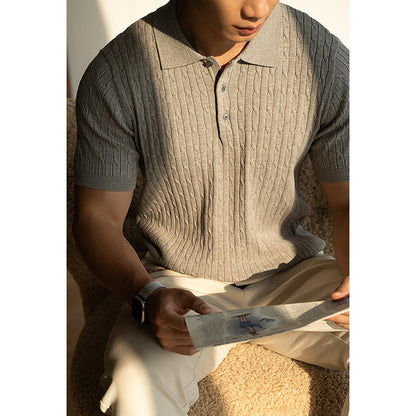 Moda Elite | Koszulka polo z dzianiny strukturalnej