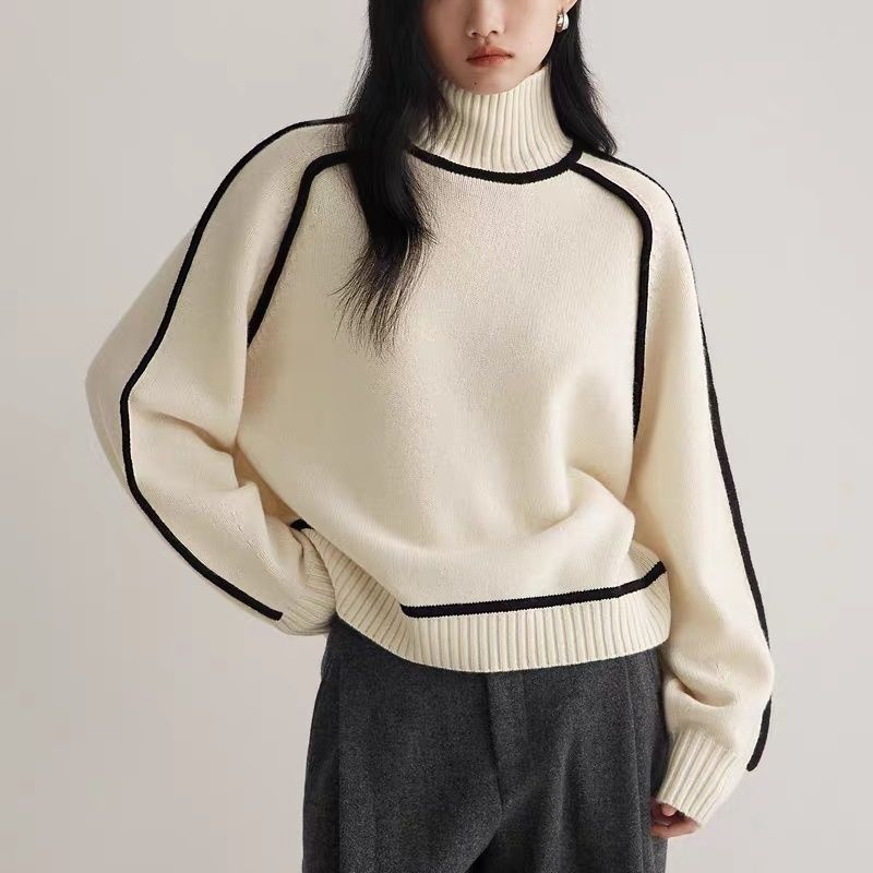 Cozy Half Turtleneck Loose Knit Sweater