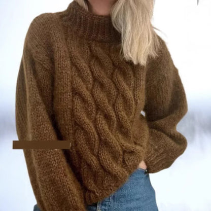 Chunky Turtleneck Cable Knit Sweater