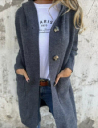Mid-Length Knit Button Cardigan