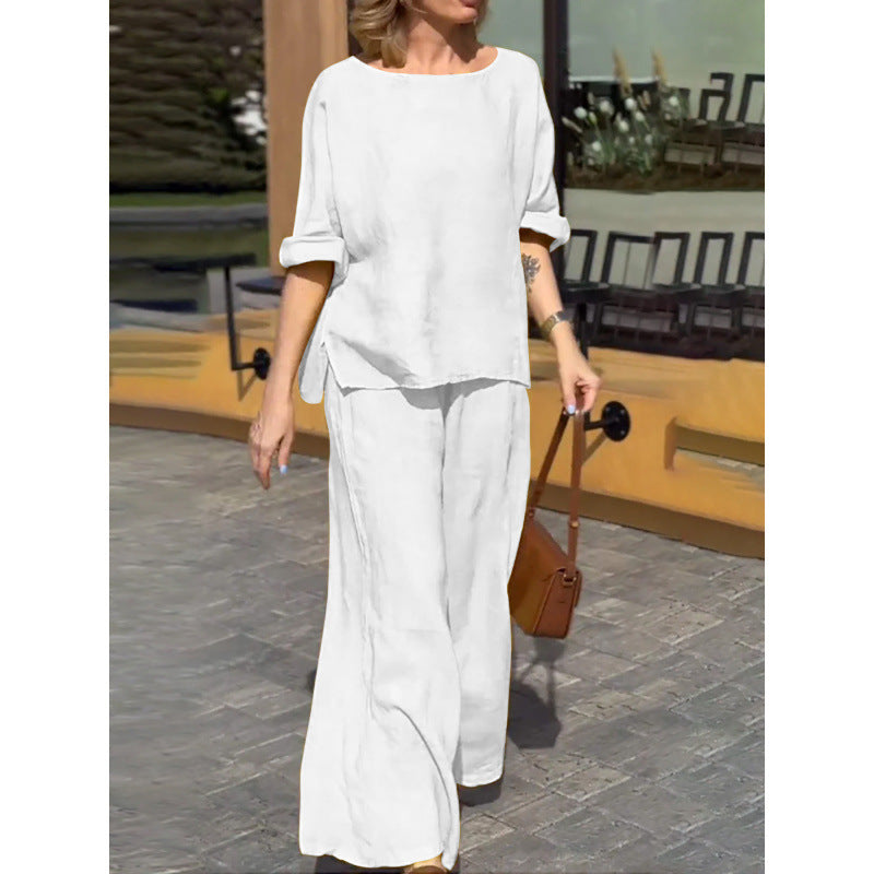 Cotton Linen Loose Casual Two-Piece Suit