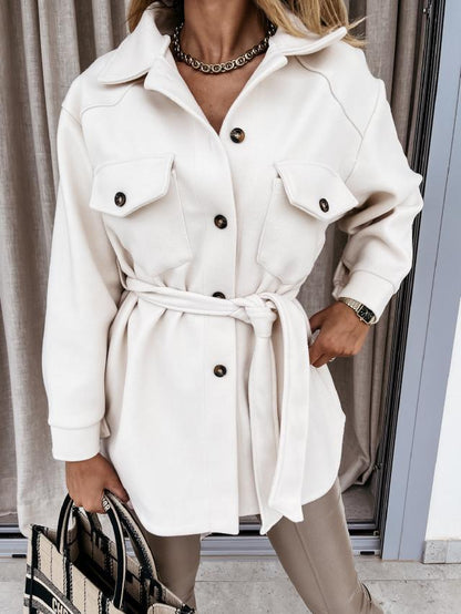 Belted Pocket Button Jacket