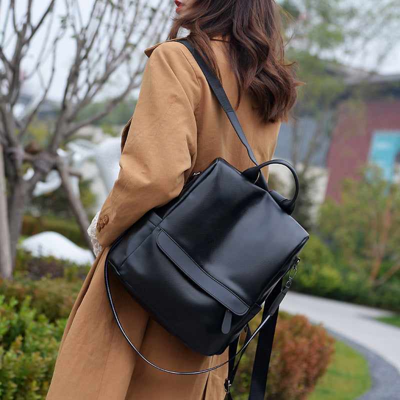 Minimalist Anti-Theft PU Travel Backpack
