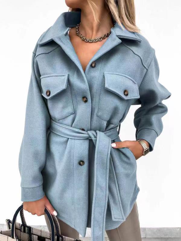 Belted Pocket Button Jacket