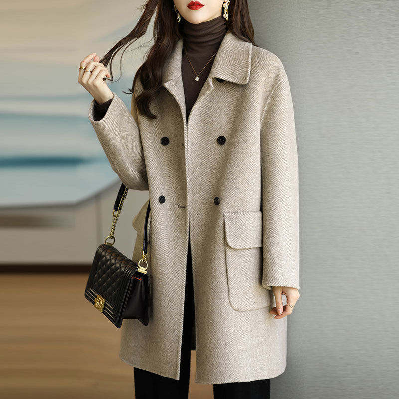 Elegant Mid-Length Woolen Coat