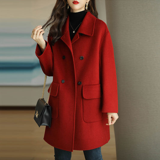 Elegant Mid-Length Woolen Coat