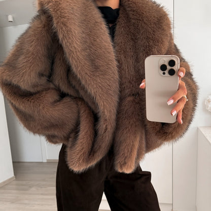 Plush Faux Fur Winter Coat for Women