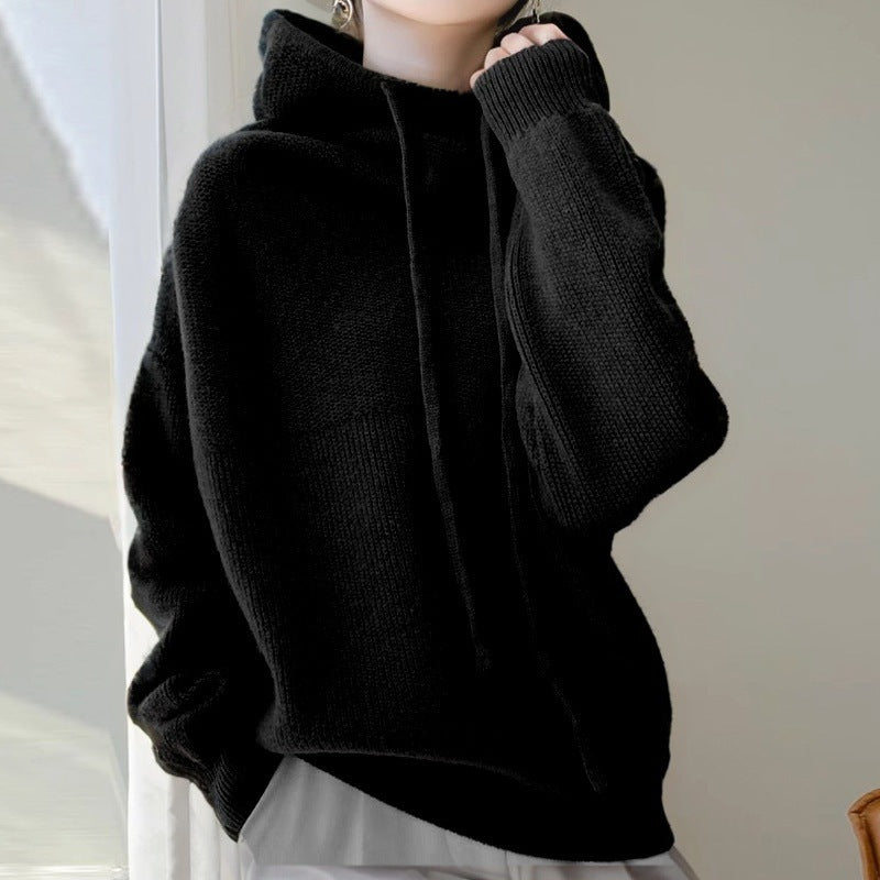 Soft Drawstring Turtleneck Knit Sweater