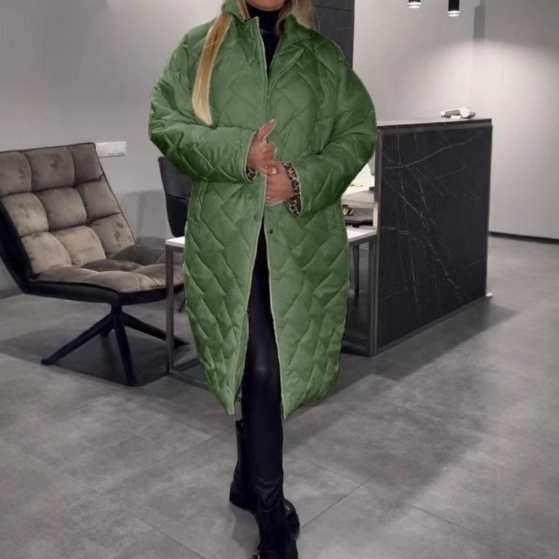 Glossy Rhombus Padded Down Jacket