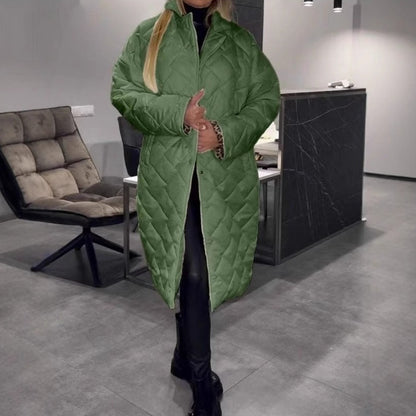 Glossy Rhombus Padded Down Jacket