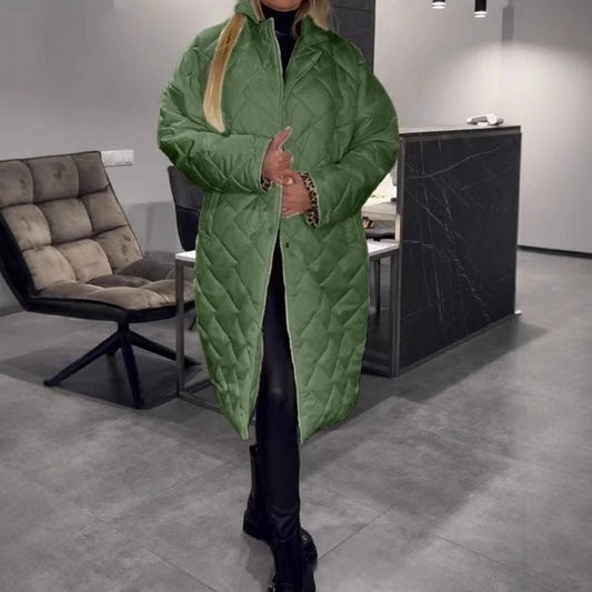 Glossy Rhombus Padded Down Jacket