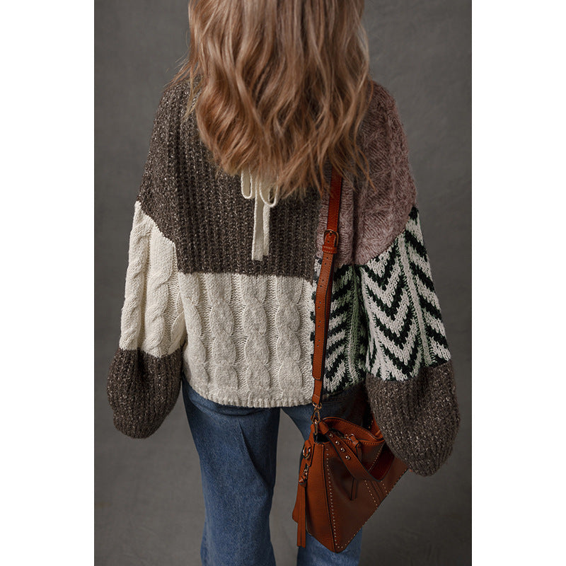 PatchworkKnit Cozy Winter Sweater