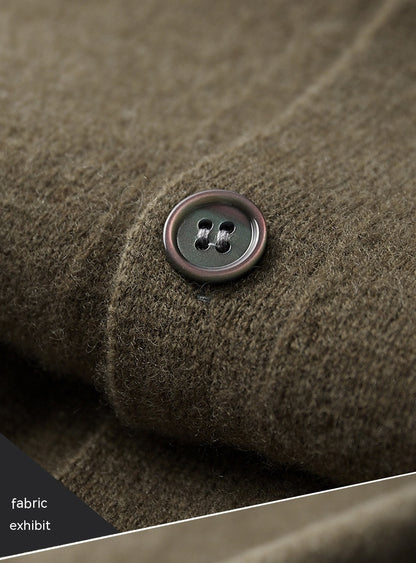 Kardigan wełniany z kołnierzykiem polo