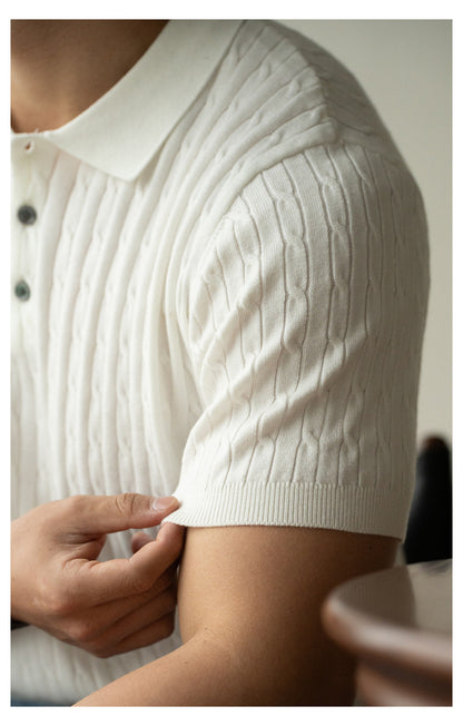 Moda Elite | Koszulka polo z dzianiny strukturalnej