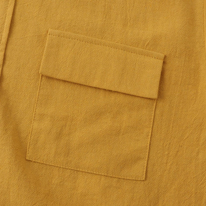 Moda Elite | Luźna lniana koszula z krótkim rękawem