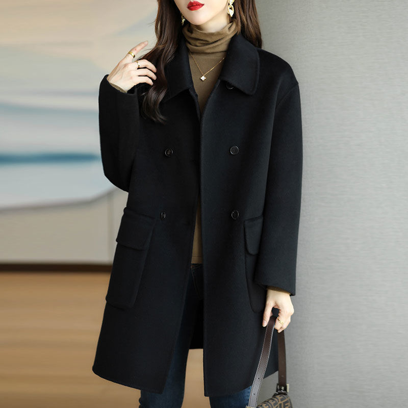 Elegant Mid-Length Woolen Coat