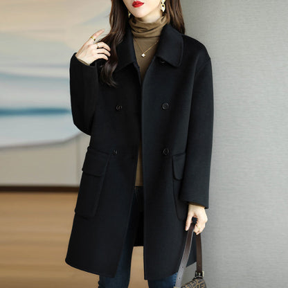 Elegant Mid-Length Woolen Coat