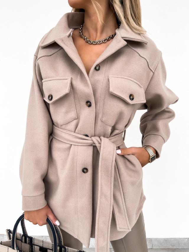 Belted Pocket Button Jacket