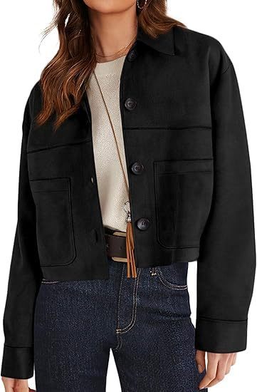 Faux Suede Short Casual Lightweight Autumn Jacket
