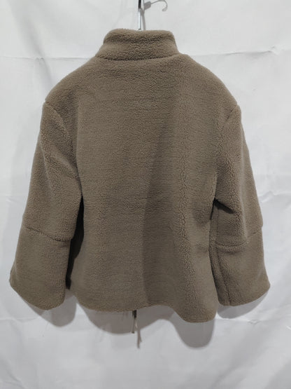 Stand Collar Wool Zip-Up Coat