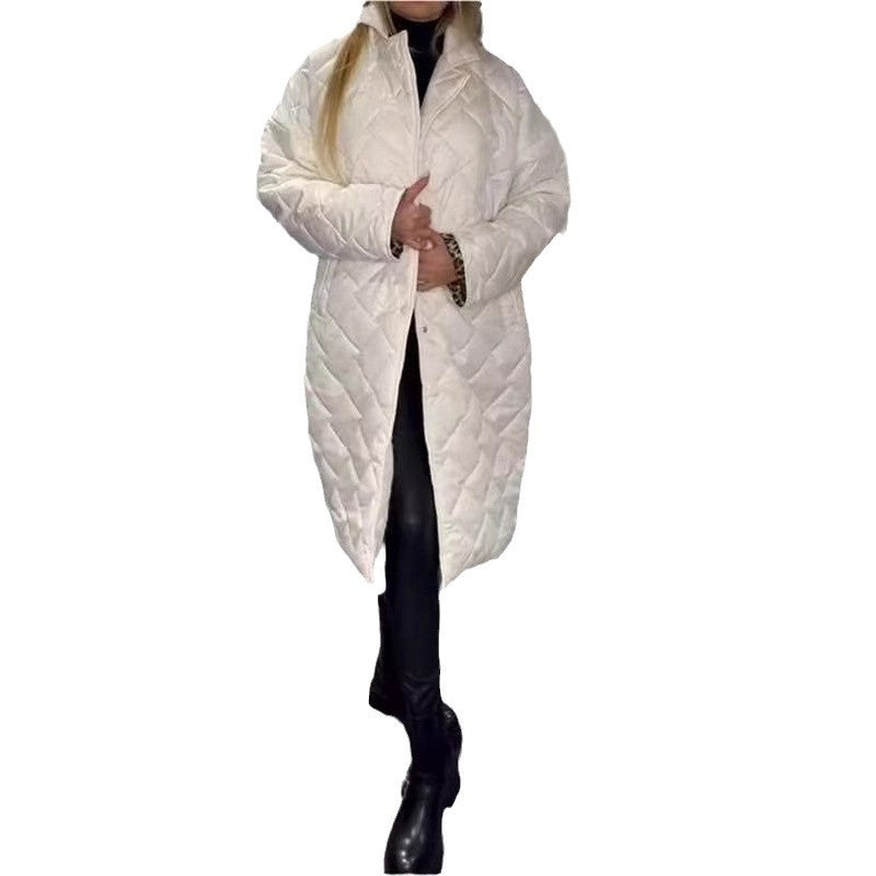 Glossy Rhombus Padded Down Jacket