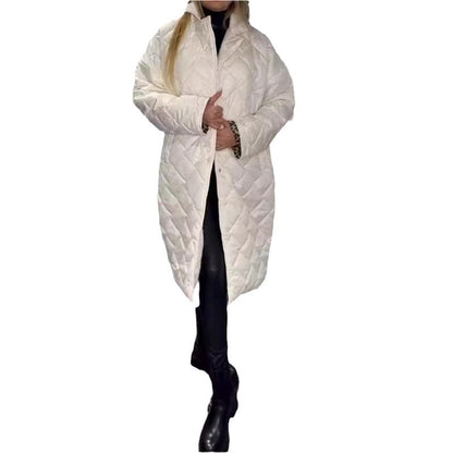 Glossy Rhombus Padded Down Jacket
