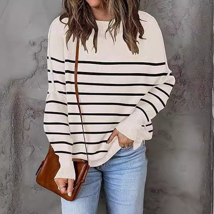 Loose Fit Striped Knit Sweater