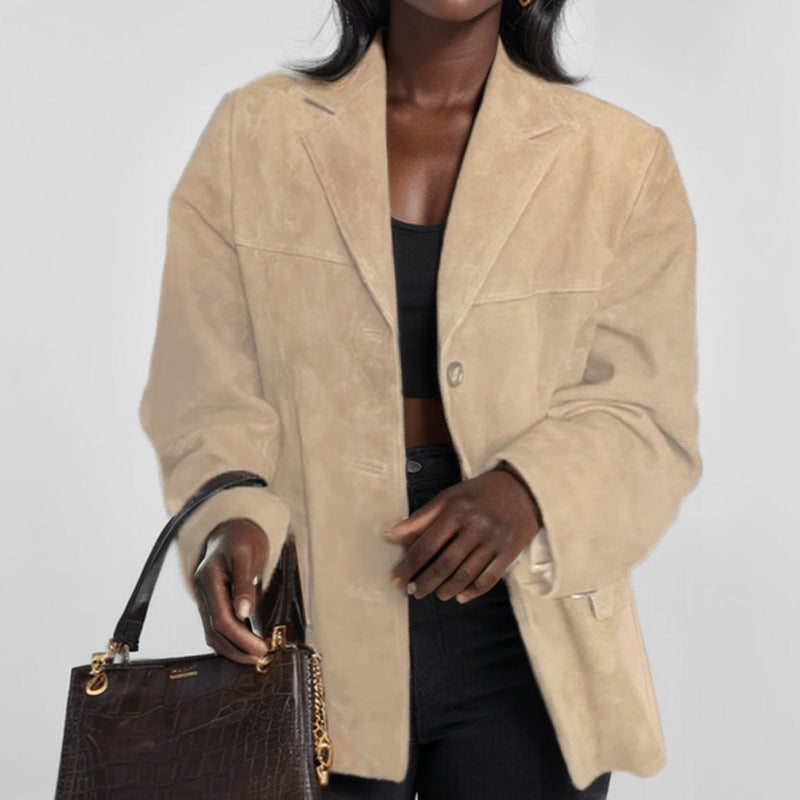 Women's Retro Loose Suede Jacket