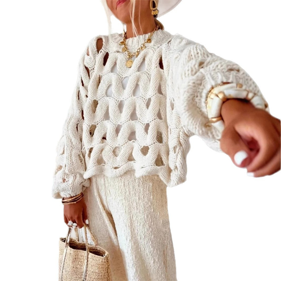 Hollow Knit Loose Beach Sweater