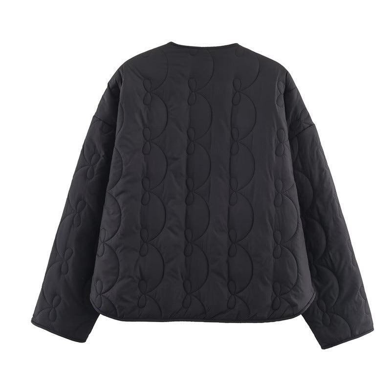 Bow-Pattern Quilted Jacket