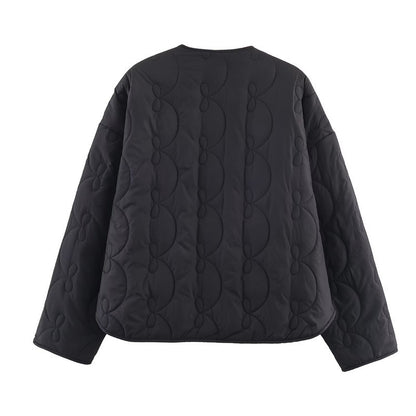 Bow-Pattern Quilted Jacket