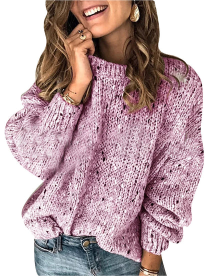 Polka Dot Knit Pullover Sweater
