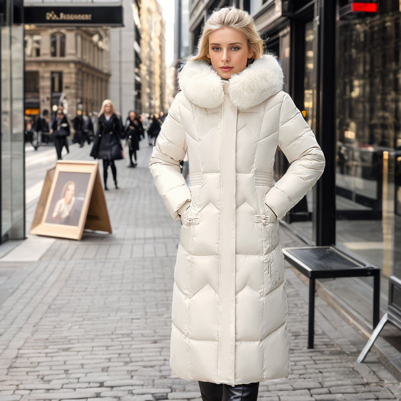 Thick Fur Collar Winter Long Coat