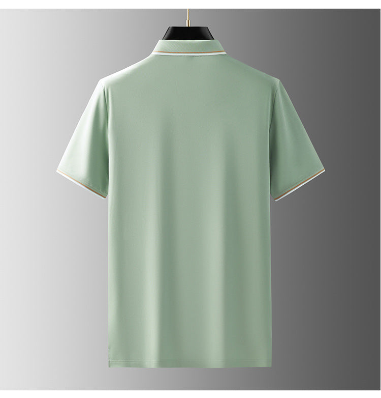 Jedwab morwowy polo z krótkim rękawem