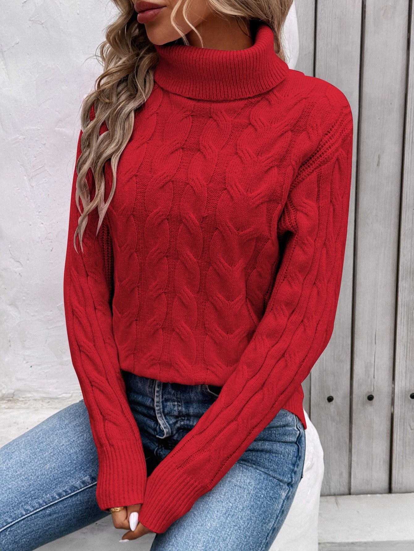 Women's Cable-Knit Turtleneck