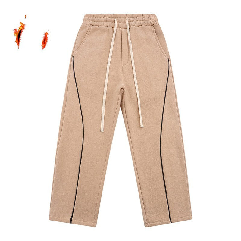 Moda Elite| Ciepłe spodnie dzianinowe z aksamitem