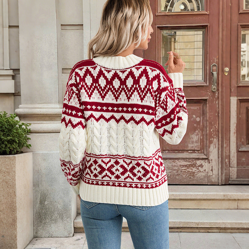 VintageNordic Jacquard Pullover