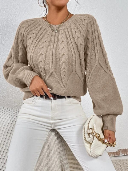 Retro Cable-Knit Pullover Sweater
