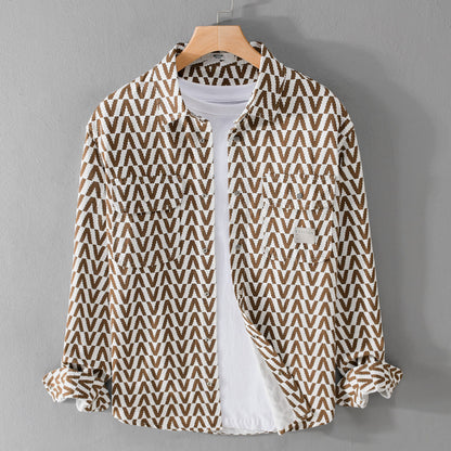 Moda Elite | Koszula rekreacyjna z nadrukiem i długim rękawem