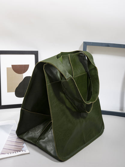 Vintage Large Capacity PU Leather Tote Bag