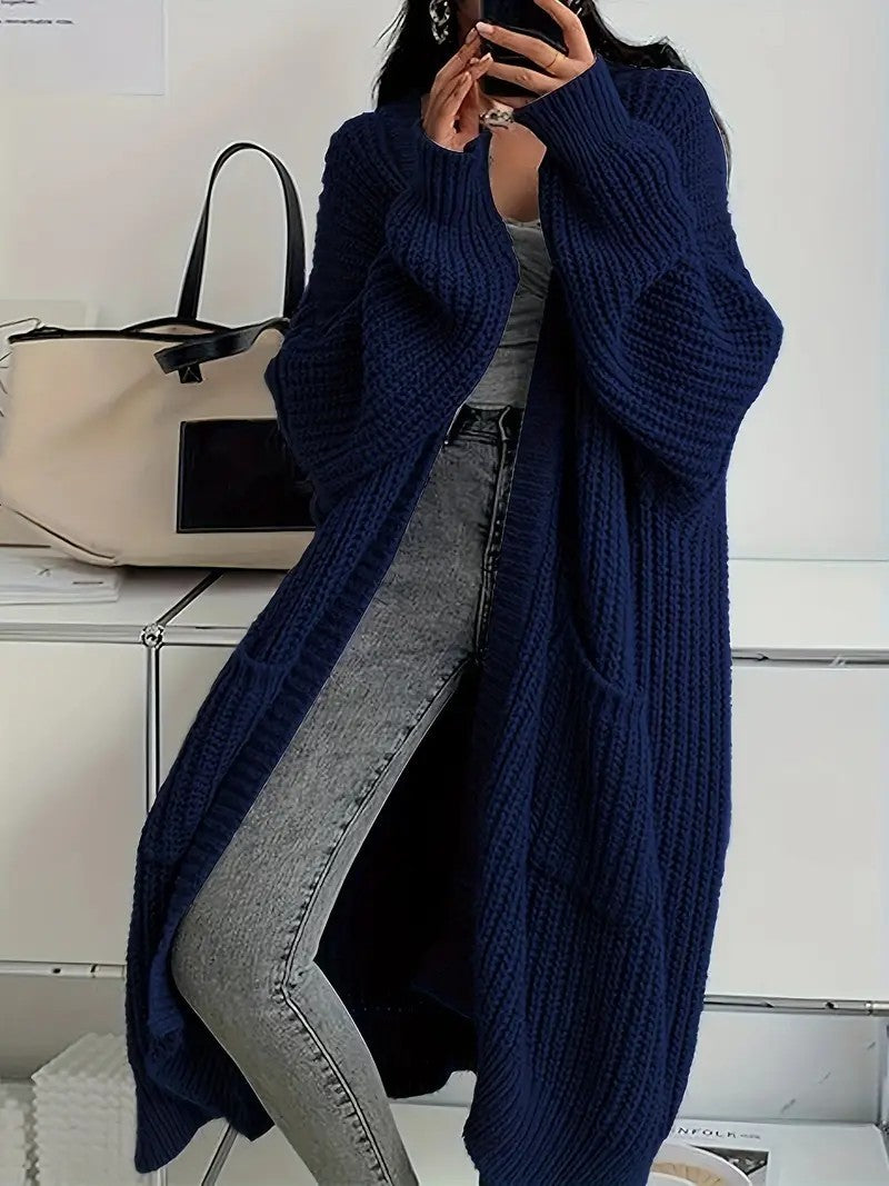 Long-Sleeved Knit Sweater Cardigan