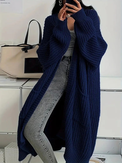 Long-Sleeved Knit Sweater Cardigan
