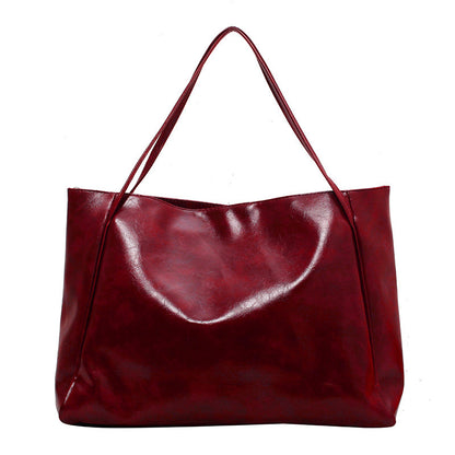 Vintage Large Capacity Leather Tote Bag