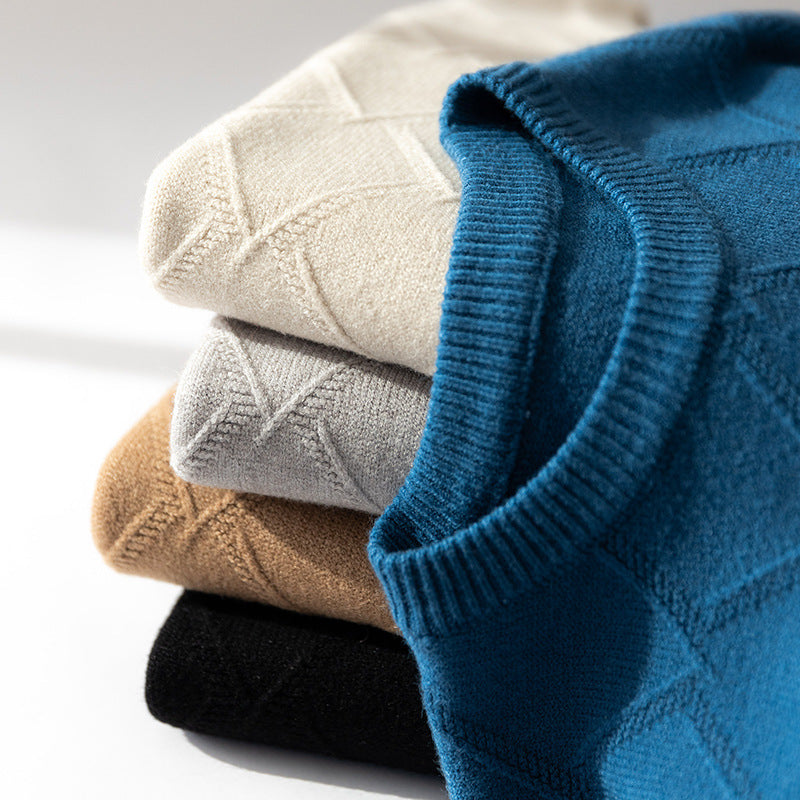 Klasyczny gruby sweter z kaszmiru