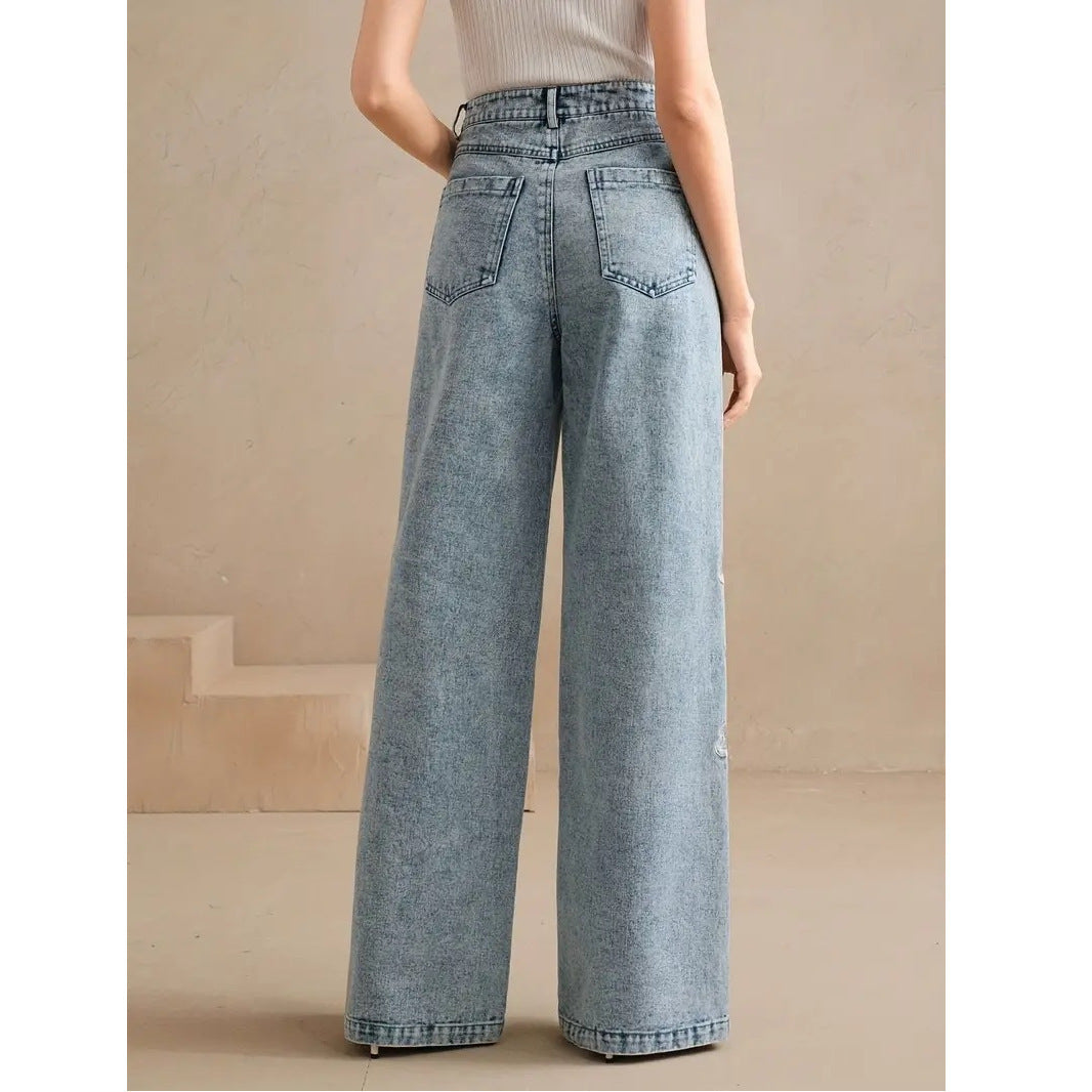 Plus Size Embroidered Stretch Jeans