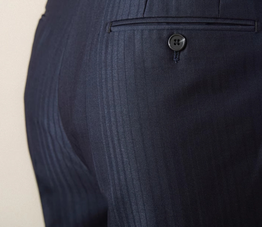 Spodnie garniturowe w paski z wysokim stanem