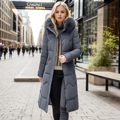 Thick Fur Collar Winter Long Coat