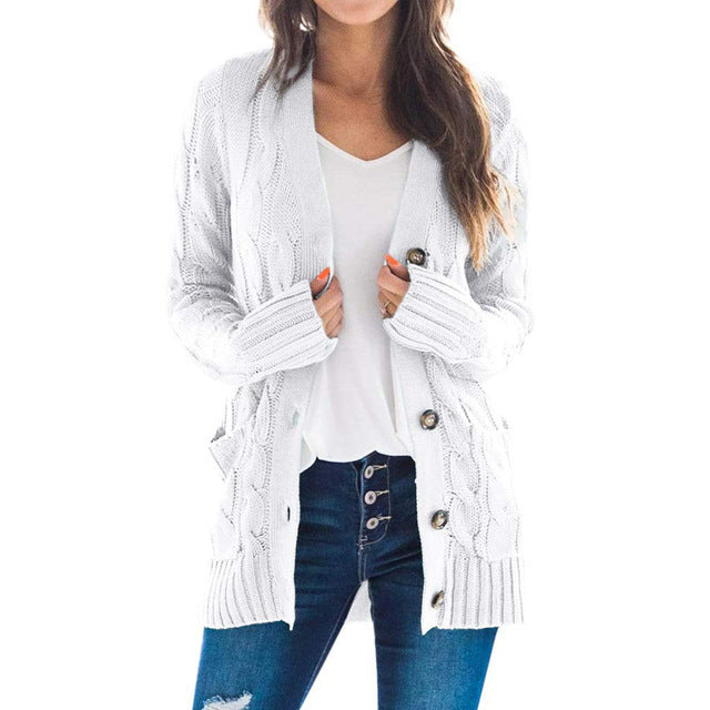 Wool Blend Single-Breasted Long Sleeve Coat